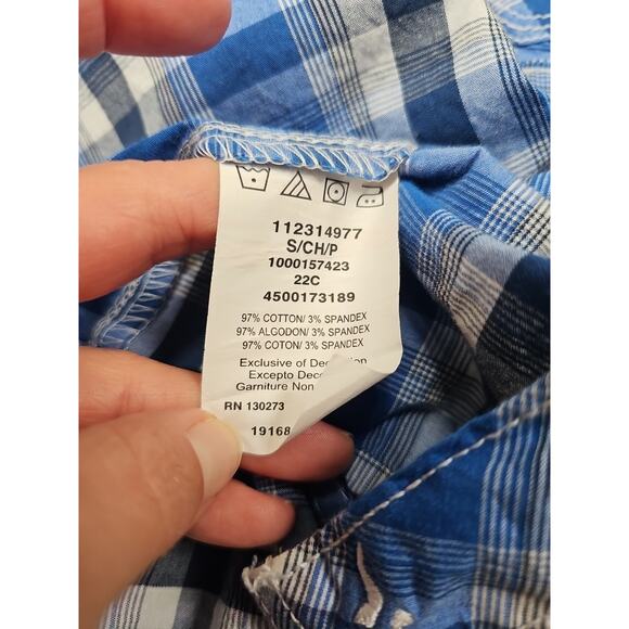 Wrangler Shirt Mens Small Pearl Snap Western 20x Competition Advanced Comfort - Picture 5 of 7